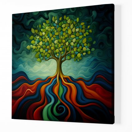 Strom života Zelené bujení ,Obraz na plátně perspektiva