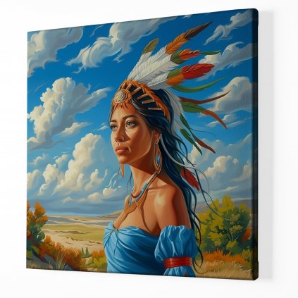 Indiánská žena Jemný vánek ,Obraz na plátně perspektiva