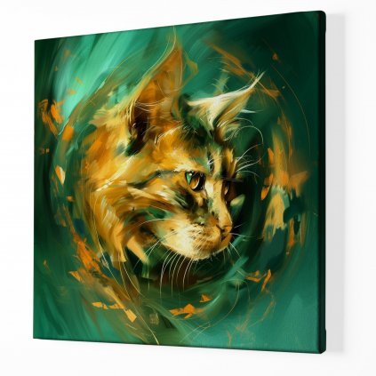 Zlatá kočka v Emeraldu ,Obraz na plátně perspektiva