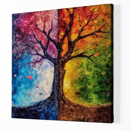 Strom života Čtvero ročních období ,Obraz na plátně perspektiva