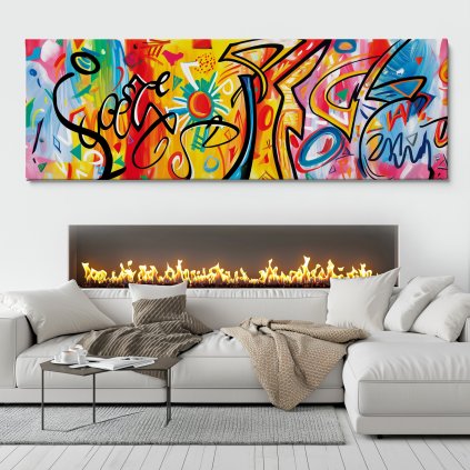 Divokými kontrasty Obraz na plátně bílý dlouhý krb