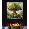 Strom života Wild Brocco yggdrasil košatý obraz na plátně černý krb