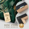 Lev Zlatý Emerald Obraz na plátně struktura plátna, háček a detail rámu premium
