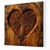 Strom života Srdce tep, dřevo styl ,Obraz na plátně perspektiva