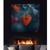 Srdce, konec podzimu obraz na plátně černý krb