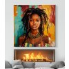Africká dívka Muramba obraz na plátně bílý krb