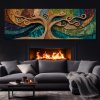 Strom života Dřevěná chapadla Obraz na plátně obývák, černá zeď