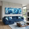 V modrých ozvěnách Obraz na plátně modrý gauč, mod2