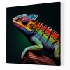 04 6114 barevna jesterka plaz chameleon gekon obraz na platne
