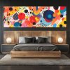 03 obraz na platne pop art tecky abstrakce cerne cervene modre