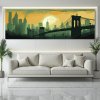 02 obraz na platne most brooklynsky new york zelena zluta cerna