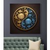 obraz na platne yin yang jin jang symbol zlato modry kruh 2