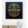 obraz na platne zlato modra mandala geometrie 02
