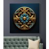 obraz na platne zlato modra mandala geometrie 03