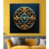 obraz na platne zlato modra mandala geometrie 04