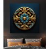 obraz na platne zlato modra mandala geometrie 01