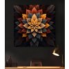 obraz na platne mandala hnede listy symbol 04