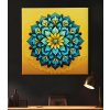 obraz na platne zluto modry kvet mandala posvatna geometrie 02