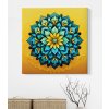 obraz na platne zluto modry kvet mandala posvatna geometrie 03