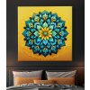 obraz na platne zluto modry kvet mandala posvatna geometrie 04