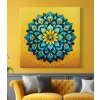 obraz na platne zluto modry kvet mandala posvatna geometrie 01