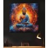 Obraz na plátně - Vesmírný buddha ohnivý kruh