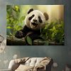 02 7714 panda velka bambus stastna les slunce strom obraz na platne