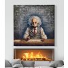 Albert Einstein popsaná tabule 7750 obraz na plátně bílý krb