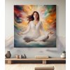 02 7840 meditace joga yoga zena divka bile saty klid obraz na platne