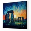 01 7918 stonehenge stone henge britanie anglie zapad slunce impresionismus obraz na platne