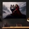 03 7921 divka zena vlk vlkem vlci fantasy hory obraz na platne