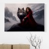 04 7921 divka zena vlk vlkem vlci fantasy hory obraz na platne
