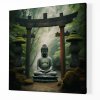 01 8143 sedici buddha budha kamenny bronzovy lese brana torii obraz na platne
