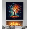 07 8217 barevny strom zivota motyl motyli noc obraz na platne