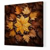 01 8307 mandala podzim listy listi kruh listnaty zlute hnede obraz na platne
