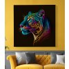 03 8409 barevna puma cerny panter jaguar leopard tygr selma hlava obraz na platne