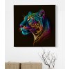 04 8409 barevna puma cerny panter jaguar leopard tygr selma hlava obraz na platne