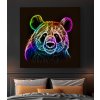 03 8421 barevna panda medved medvidek hlava obraz na platne