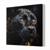 Obraz na plátně Černý panter, Zjevení ducha džungle, černo zlatý Makro portrét, Králové divočiny 8568 01 Obraz na plátně samotný na bílé zdi náhled