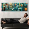 03 8760 moderni mesto velkomesto schody art deco abstrakce kubismus obraz na platne