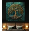 03 obraz na platne strom zivota zlaty kamen zeleny duchovni abstrakce