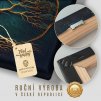 06 obraz na platne strom zivota zlata emerald abstrakce vetve koreny