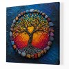 Obraz na plátně - Strom života Sluneční srdce s kamínky