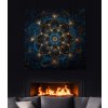 Mandala Vesmírný dotek, symbol, geometrie obraz na plátně černý krb