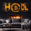 Bitcoin, HODL Obraz na plátně černý krb