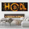 Bitcoin, HODL Obraz na plátně bílý dlouhý krb