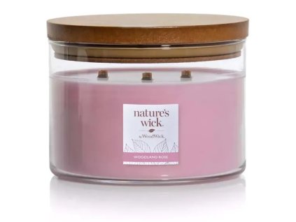 WoodWick Nature's Wick Vonná svíčka Woodland Rose 433 g