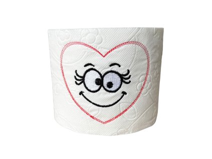 vyšívaný toaletní papír srdce