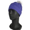 Zimní čepice fialová s bílou bambulí