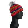 Zimní čepice barevná s bambulí